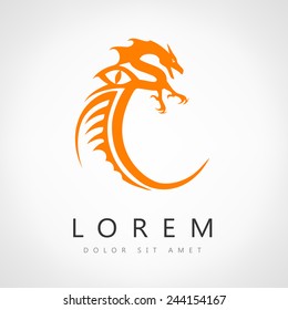 Dragon - a symbol of oriental culture, isolated on white background.
