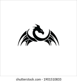 Dragon Symbol. Tribal Tattoo Design. Vector Illustration.