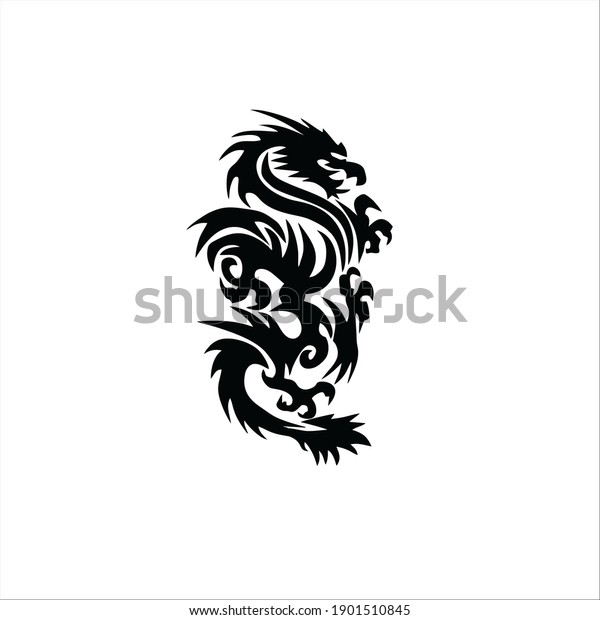 Dragon Symbol Tribal Tattoo Design Vector Stock Vector (Royalty Free ...