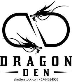 Símbolo de dragón concepto vectorial único. Plantilla de diseño de logotipo abstracto creativo