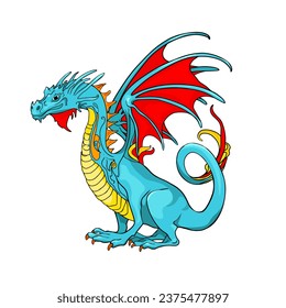 Dragon. Symbol of the year. Chinese dragon. A blank for a designer, a label, a print isolated on a white background