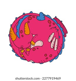 Dragon - a symbolic Chinese New Year 2024. A cute illustration for decorating children's clothes, creating stickers and prints for interior items. Cartoon style. Vector illustration. 