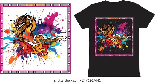 dragon t shirt design Vector 