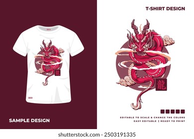 dragon t shirt design vector