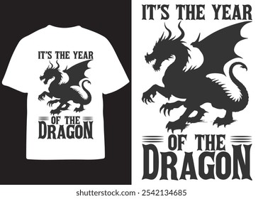 dragon t shirt design vector art illustration