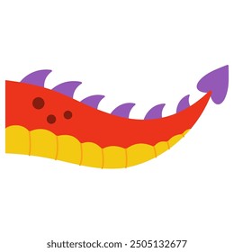 Dragon tail costume vector cartoon illustration isolated on a white background.