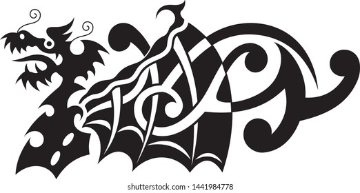 dragon tattoo art vector abstract
