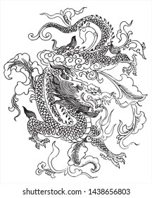 Dragon tattoo art vector eps 