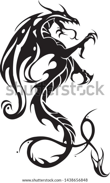 Dragon Tattoo Art Vector Eps Stock Vector (Royalty Free) 1438656848 ...