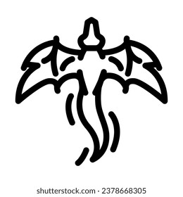 dragon tattoo art vintage line icon vector. dragon tattoo art vintage sign. isolated contour symbol black illustration