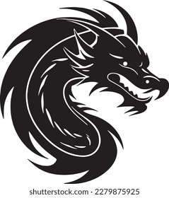 Dragon tattoo. Design of tribal style dragon vector.