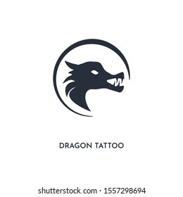 dragon tattoo icon. simple element illustration. isolated trendy filled dragon tattoo icon on white background. can be used for web, mobile, ui.