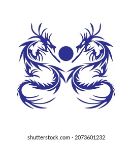 Dragon tattoo with logo design.