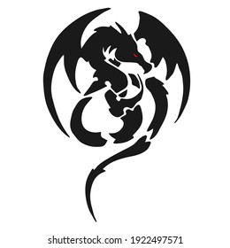 Dragon Tattoo Mockup. Dragon T-shirt Print. Vector image