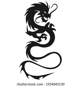 Dragon Tattoo Mockup. Dragon T-shirt Print. Vector image