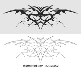 Dragon Tattoo silhouette. 