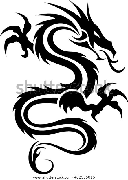 tribal art dragon simple