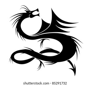 Dragon tattoo vector illustration for your design