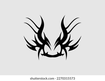 A dragon tattoo with wings on a white background