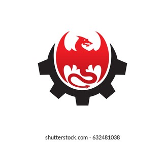 Dragon Tech Logo Template Design Vector, Emblem, Design Concept, Creative Symbol, Icon