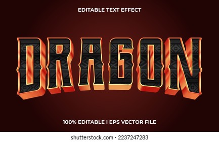 dragon text effect editable modern lettering typography font style, game 3d text for tittle.