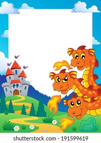 Dragon theme frame 1 - eps10 vector illustration.
