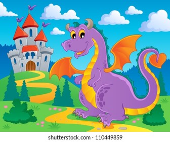 Dragon theme image 2 - vector illustration.