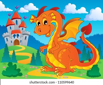 Dragon theme image 9 - vector illustration.