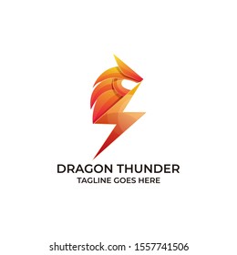 Dragon Thunder Design Concept Illustration Vector Template, Suitable for Creative Industry, Multimedia, entertainment, Educations, Shop, and any related business