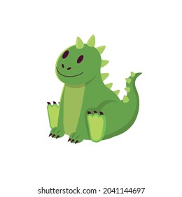 Dragon toy on white background. Cartoon illustration, vector.