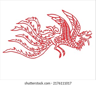 Dragon traditional red pattern vector daquan