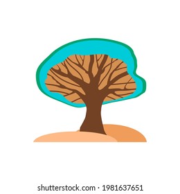 dragon tree on a white background. rice tree