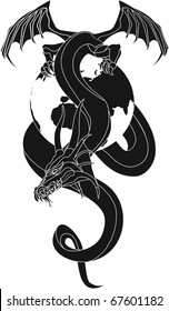 dragon tribal like / Yin and Yang / Globe