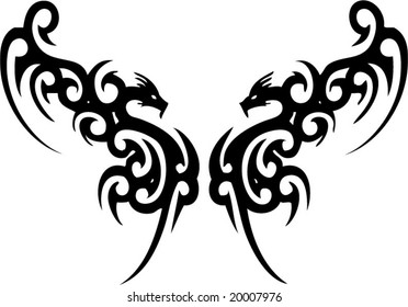simple tribal dragon wings