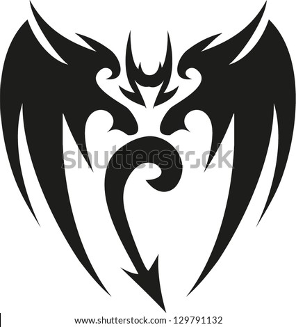 Dragon Tribal Tattoo Stock Vector (Royalty Free) 129791132 - Shutterstock