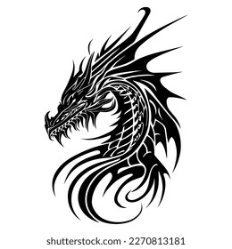 Dragon Tribal Tattoo Logo for Strength and Power Unleash Your Inner Fire