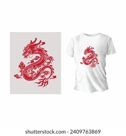 Dragon T-shirt vector design template