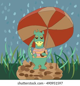 Dragon with umbrella