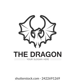 Dragon vector animal fantasy  icon illustration design logo template