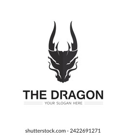 Dragon vector animal fantasy  icon illustration design logo template