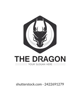 Dragon vector animal fantasy  icon illustration design logo template