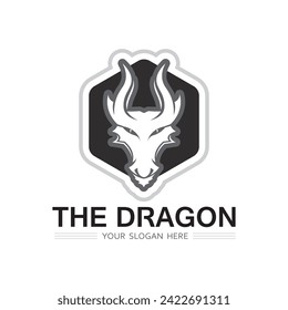 Dragon vector animal fantasy  icon illustration design logo template