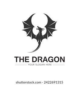 Dragon vector animal fantasy  icon illustration design logo template