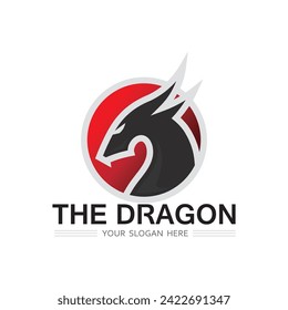 Dragon vector animal fantasy  icon illustration design logo template