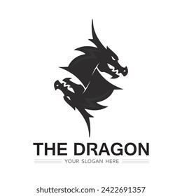 Dragon vector animal fantasy  icon illustration design logo template