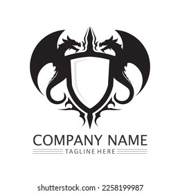 Dragon vector animals icon illustration design logo template