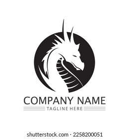Dragon vector animals icon illustration design logo template