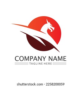 Dragon vector animals icon illustration design logo template