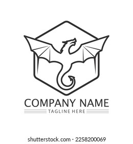Dragon vector animals icon illustration design logo template