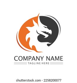 Dragon vector animals icon illustration design logo template